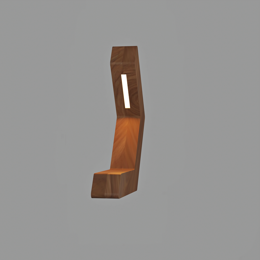 Handcrafted Walnut Lamp - 020