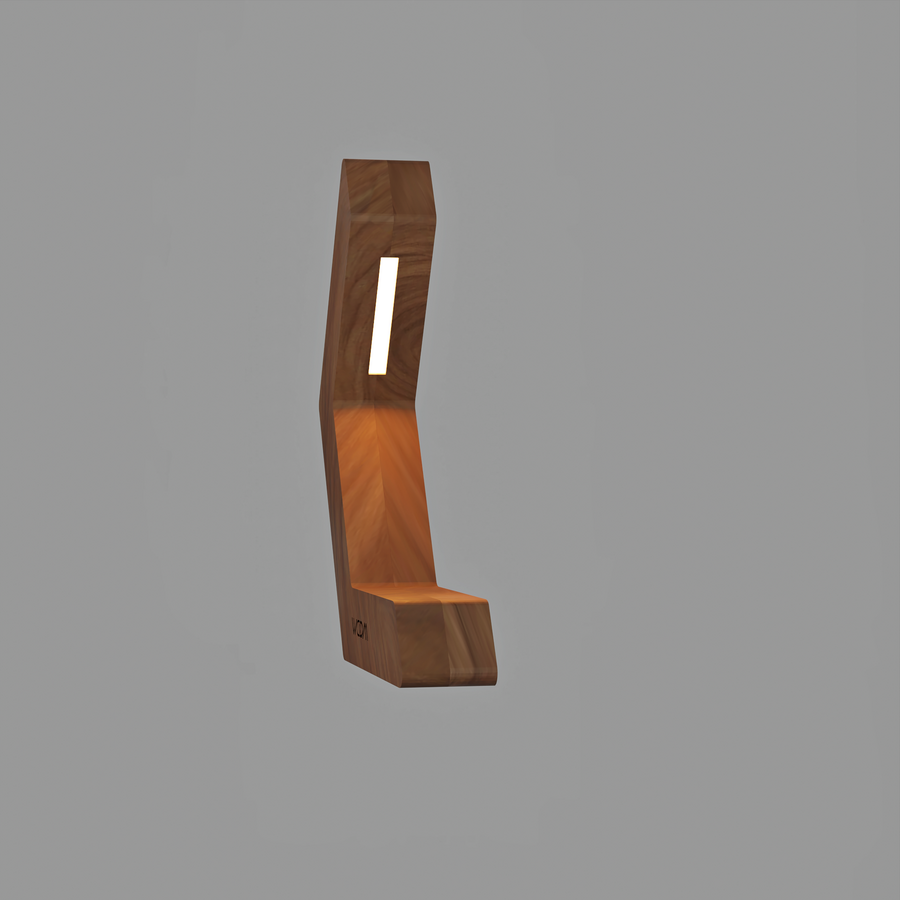 Handcrafted Walnut Lamp - 020