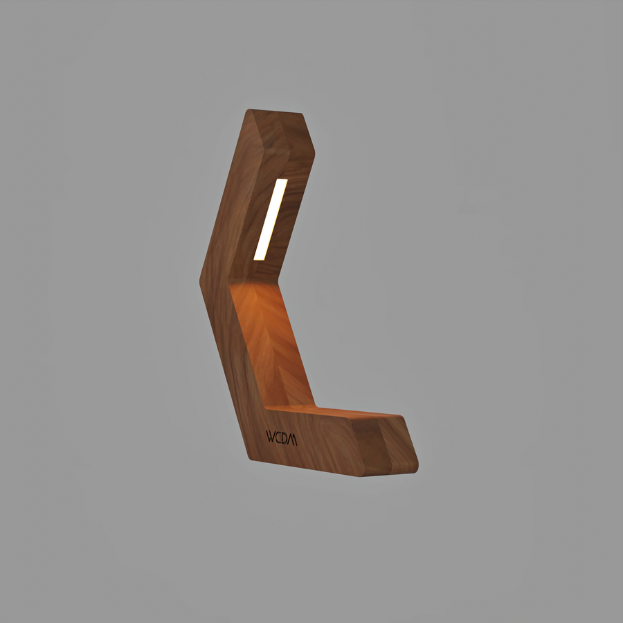Handcrafted Walnut Lamp - 020