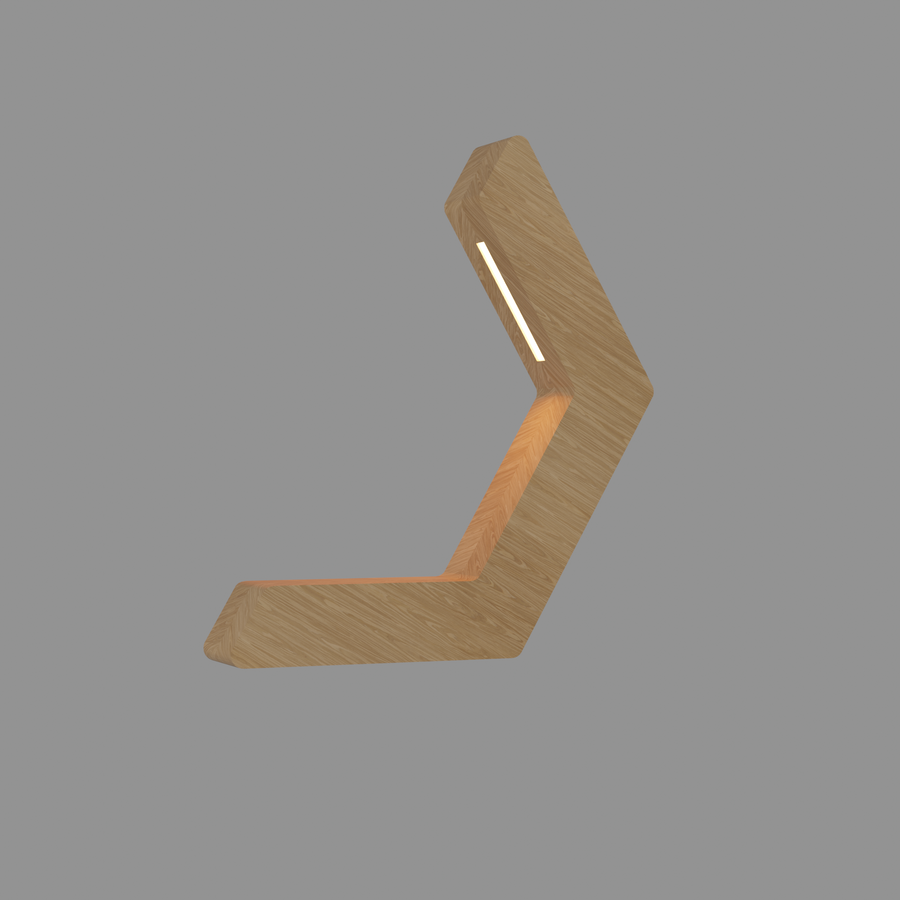 Handcrafted Oak Lamp - 020