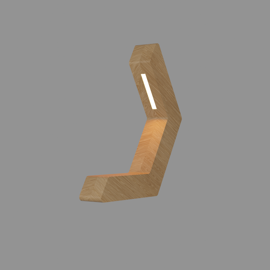 Handcrafted Oak Lamp - 020