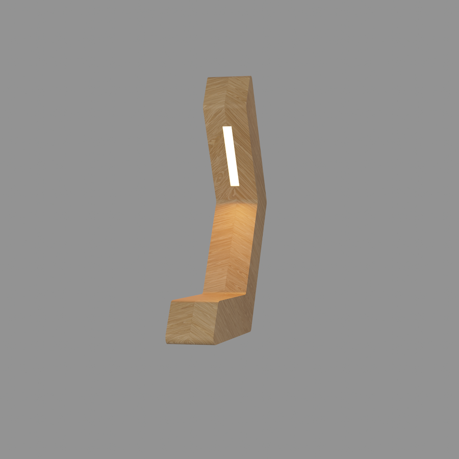 Handcrafted Oak Lamp - 020