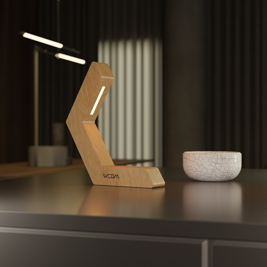 Handcrafted Oak Lamp - 020