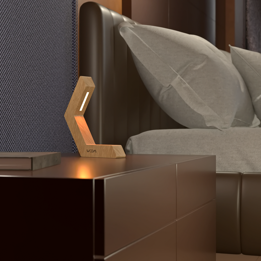 Handcrafted Oak Lamp - 020