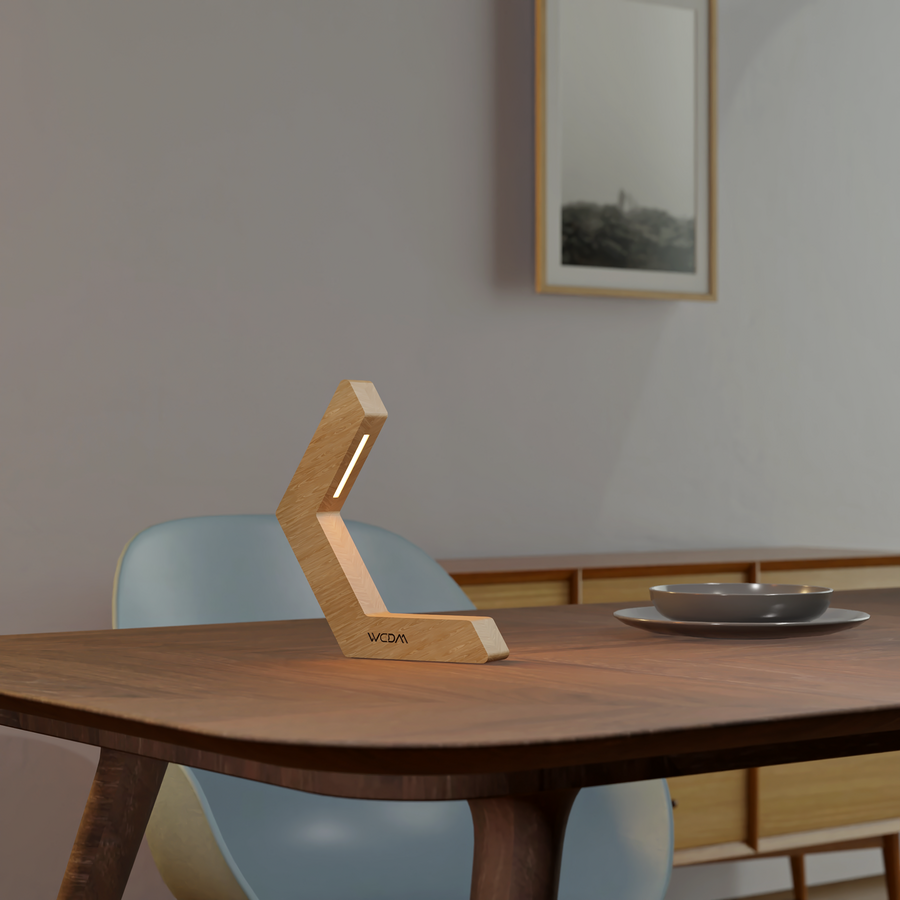 Handcrafted Oak Lamp - 020