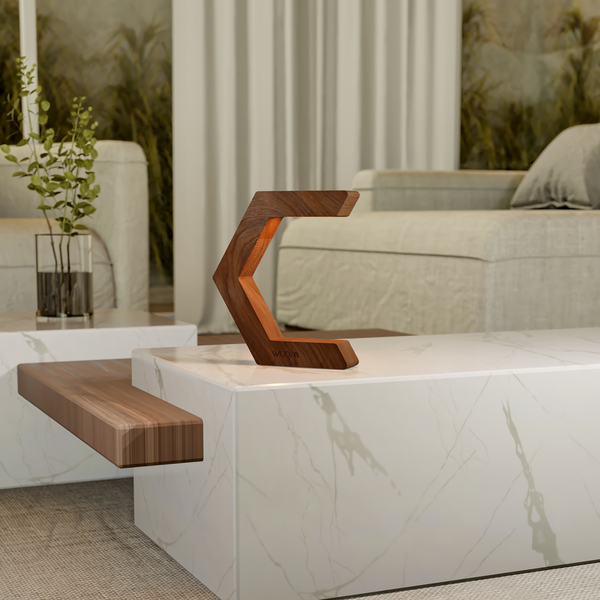 Handcrafted Walnut Lamp - 021