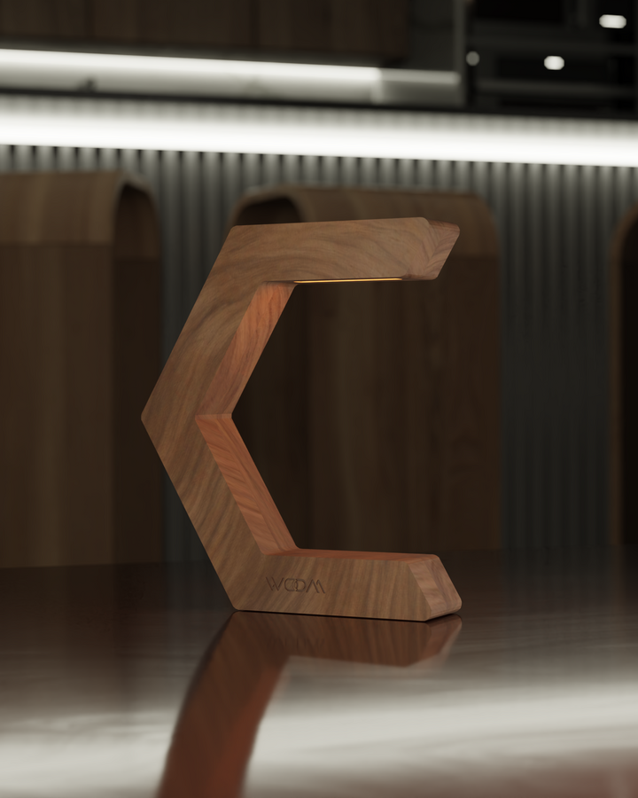 Modern C Shaped Wooden Desk Lamp