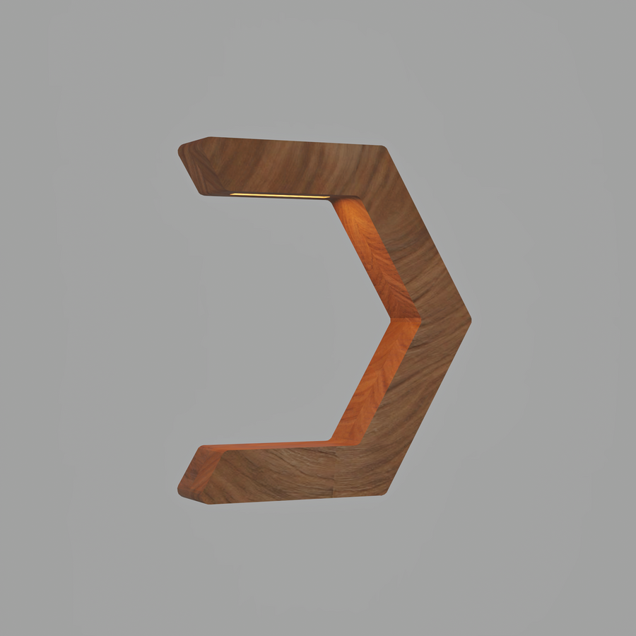 Handcrafted Walnut Lamp - 021