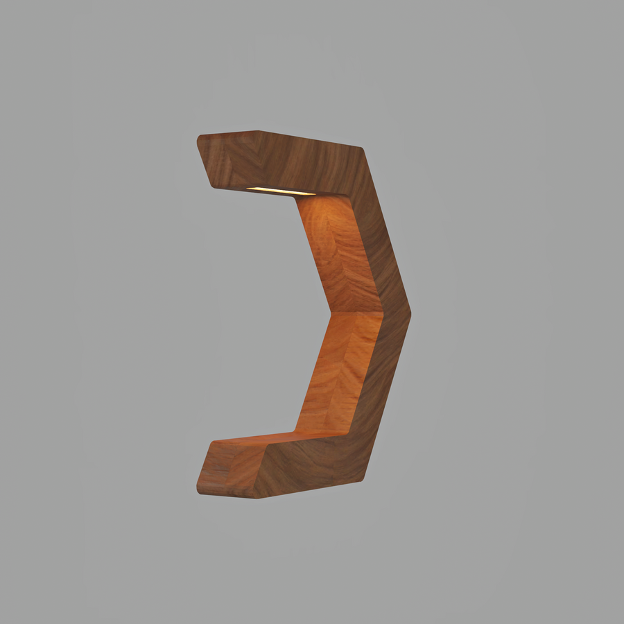 Handcrafted Walnut Lamp - 021