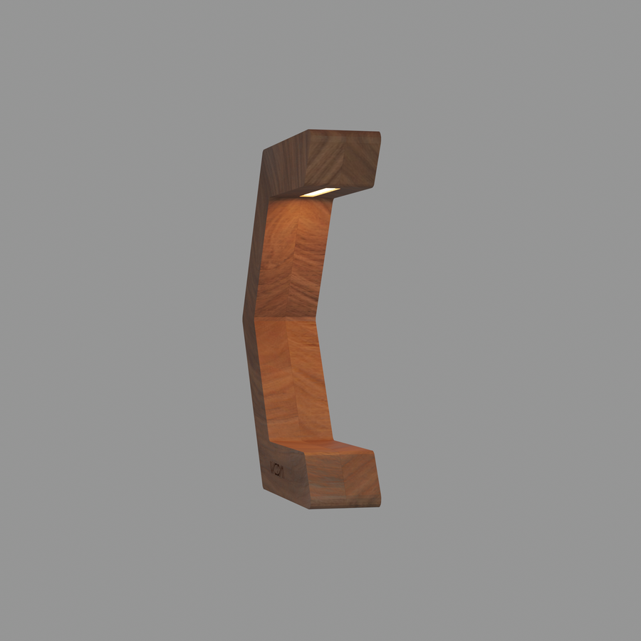 Handcrafted Walnut Lamp - 021