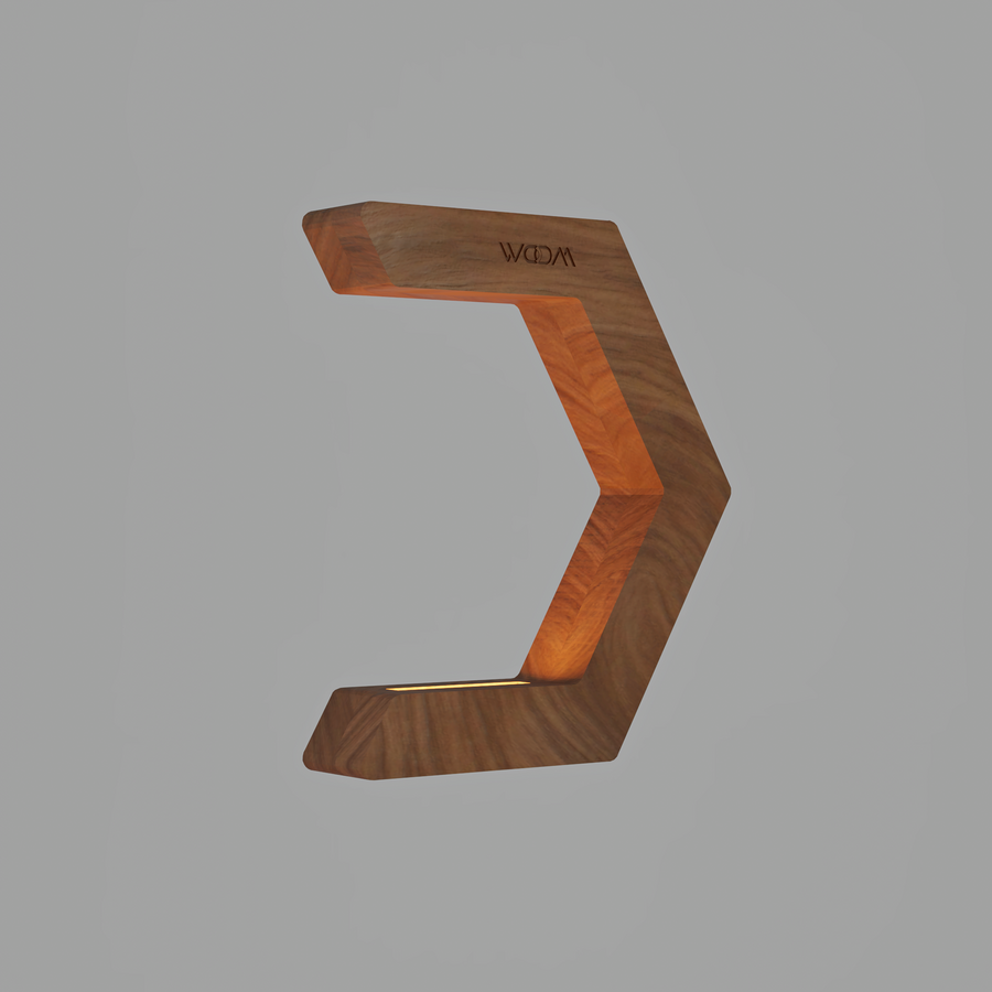 Handcrafted Walnut Lamp - 021