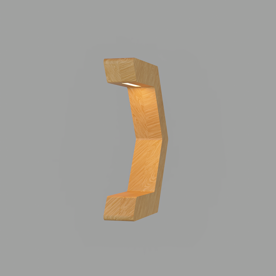 Handcrafted Oak Lamp - 021