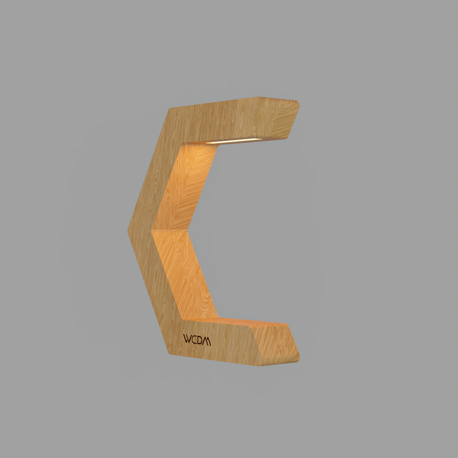 Handcrafted Oak Lamp - 021