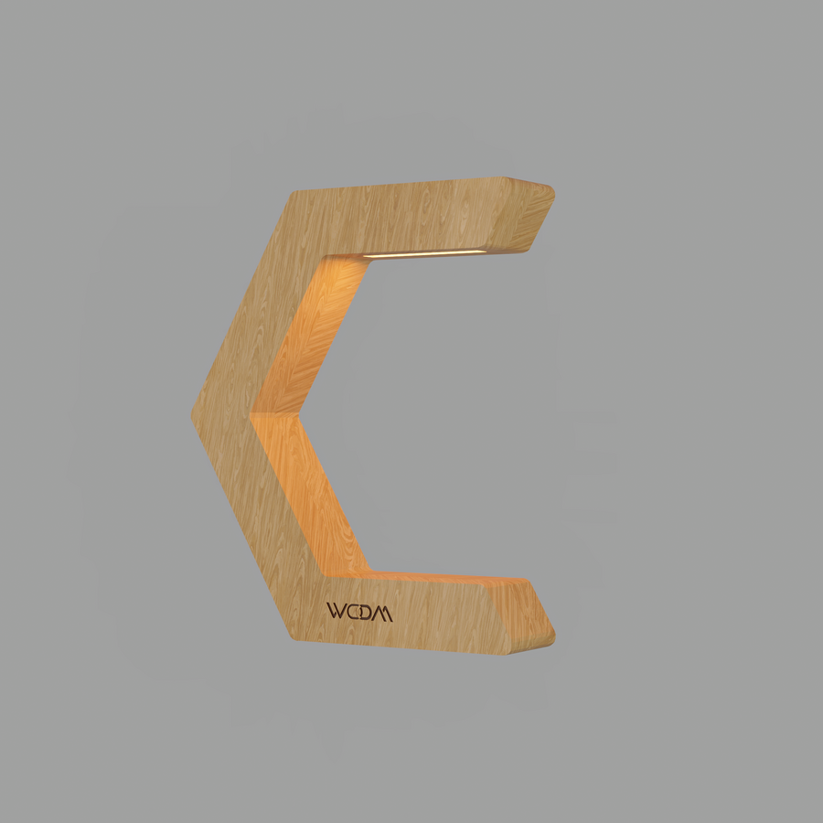 Handcrafted Oak Lamp - 021