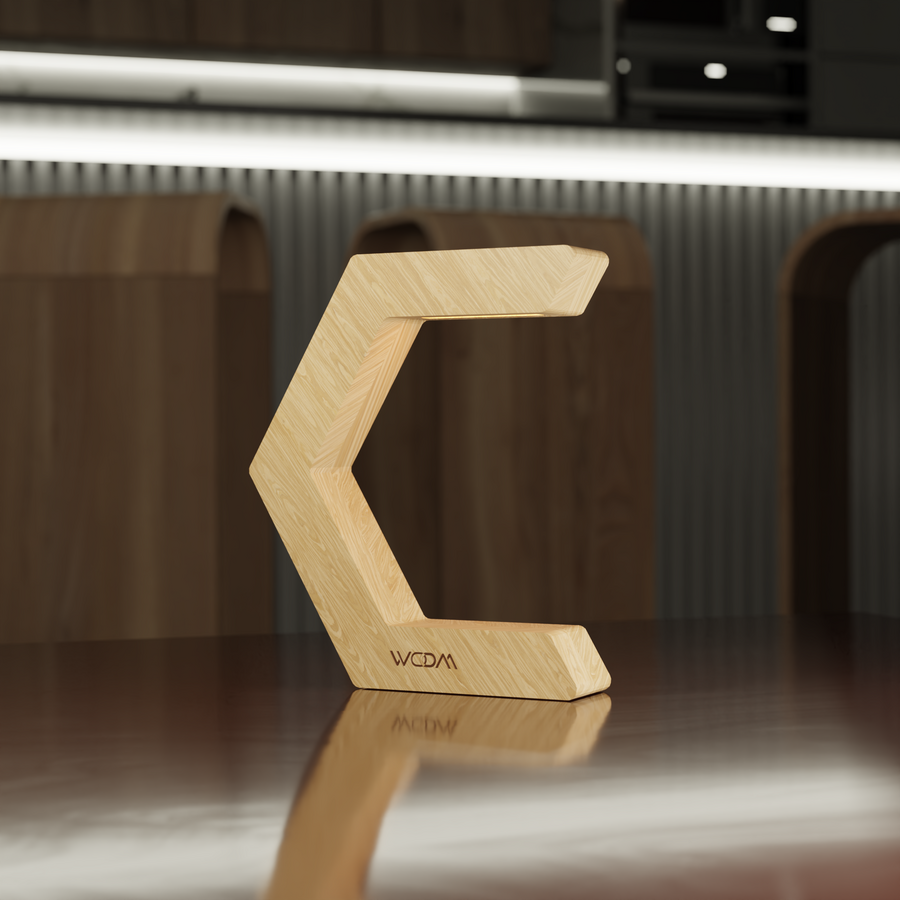 Handcrafted Oak Lamp - 021