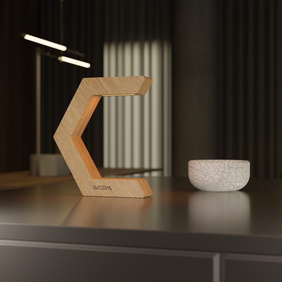 Handcrafted Oak Lamp - 021