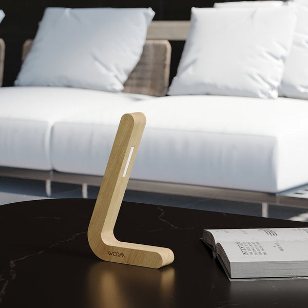 Handcrafted L-Shaped Modern Wooden Lamp