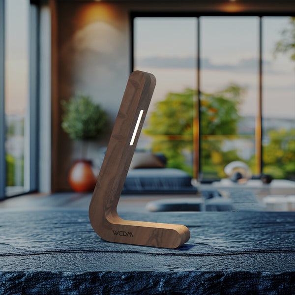 Handcrafted Walnut Lamp - 01