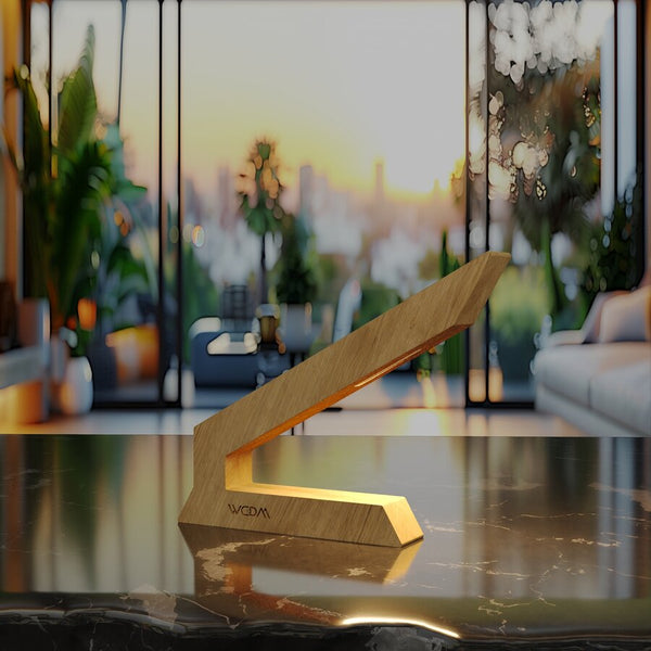 Handcrafted Oak Lamp - 02