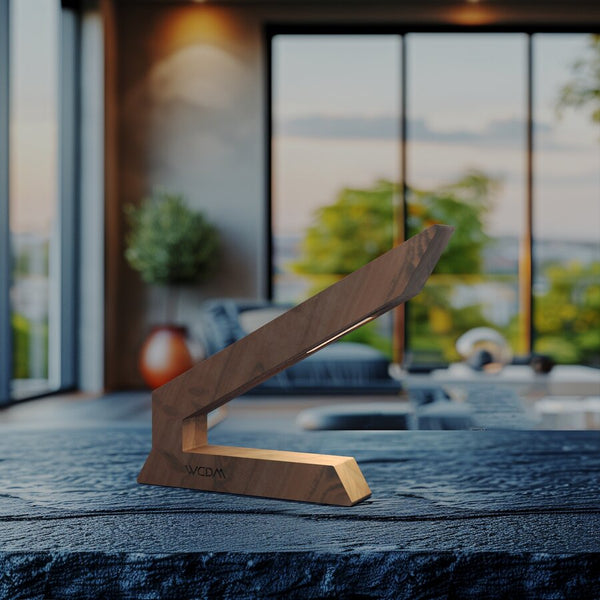 Handcrafted Walnut Lamp - 02