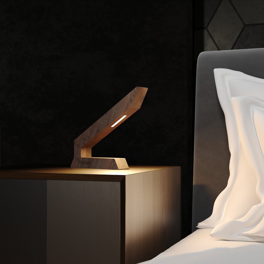 Handcrafted Walnut Lamp - 02
