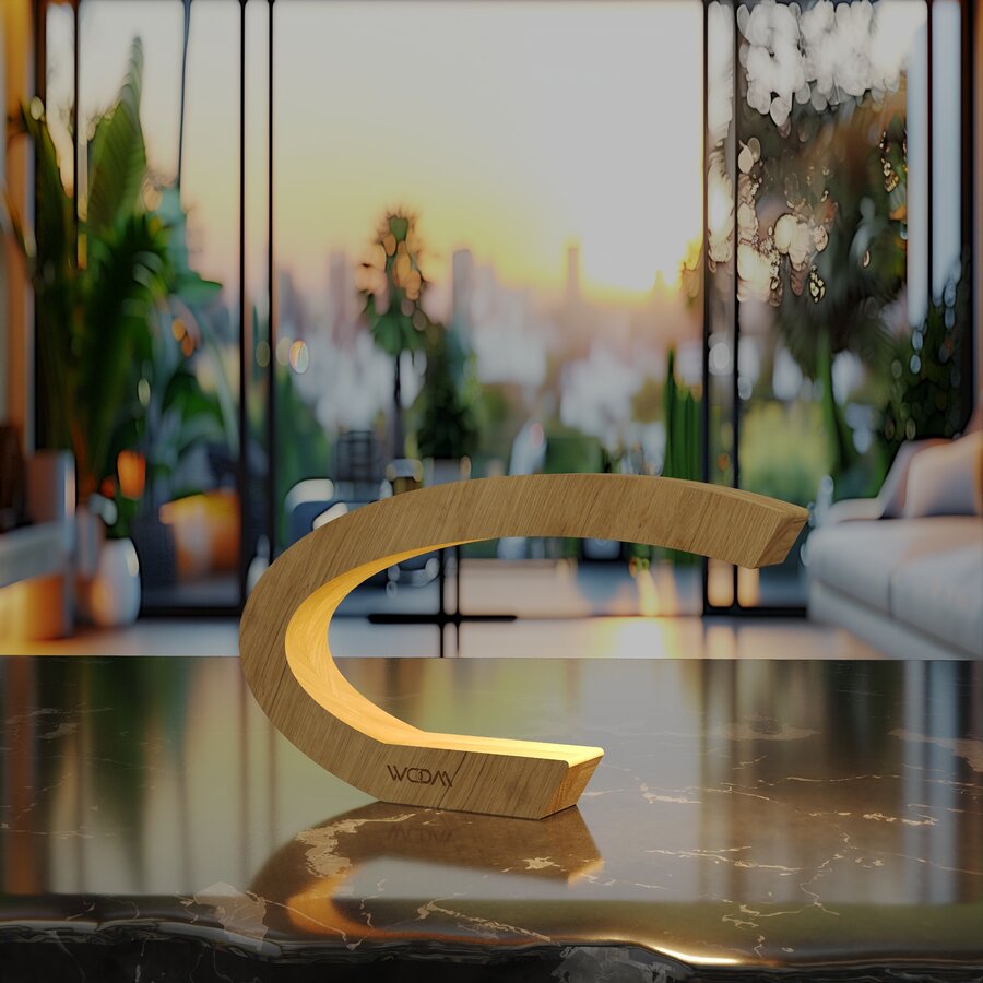 Handcrafted Oak Lamp - 03
