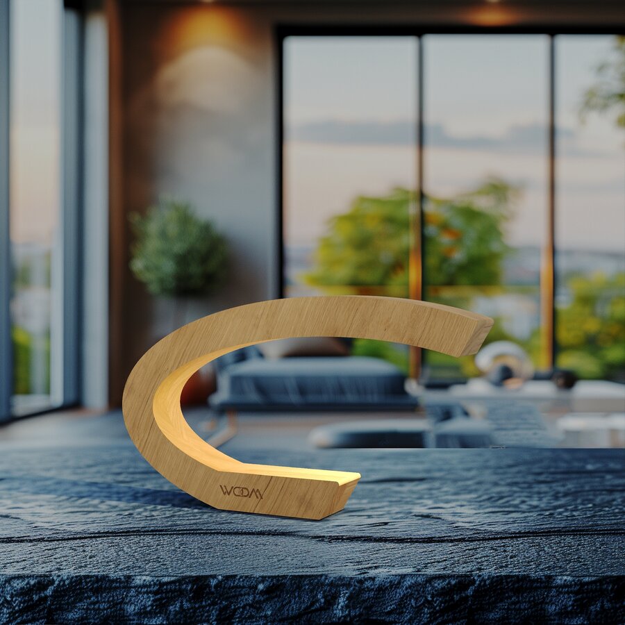 Handcrafted Oak Lamp - 03