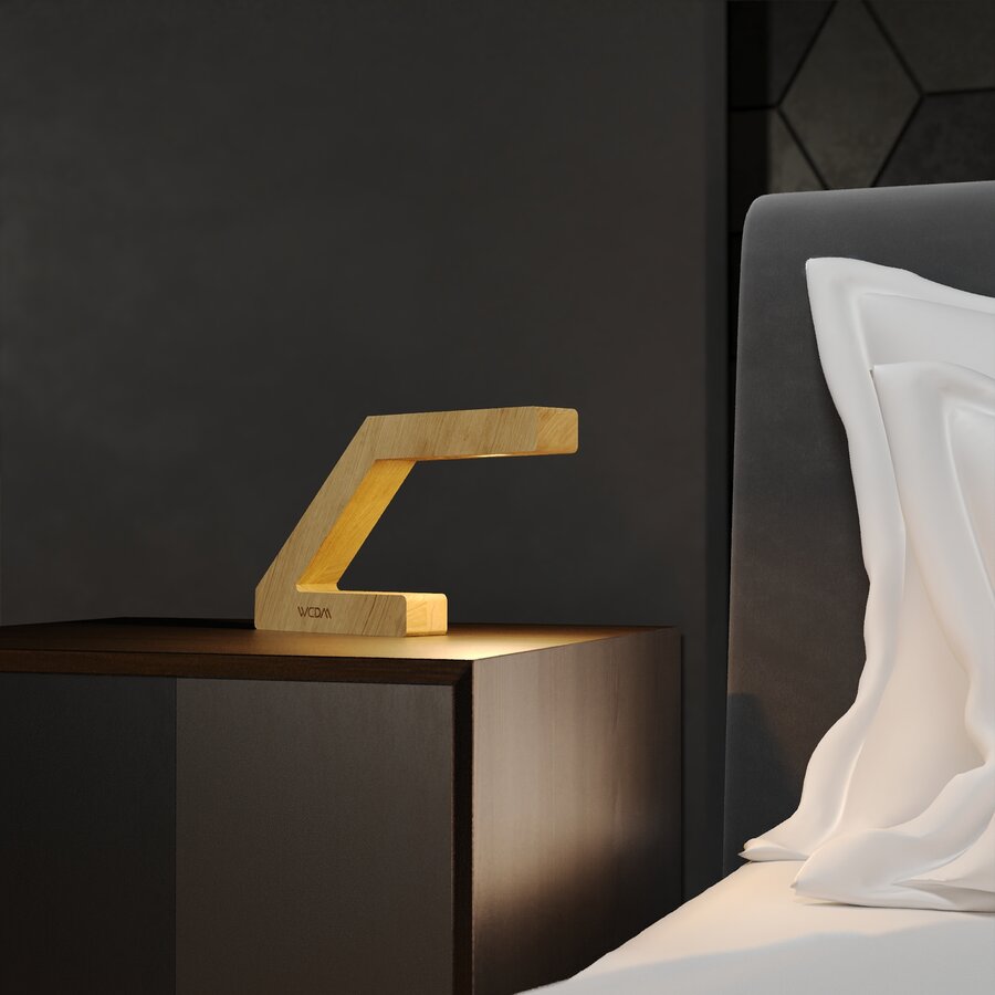 Handcrafted Oak Lamp - 04