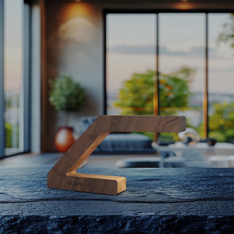 Handcrafted Walnut Lamp - 04