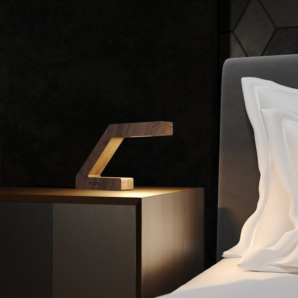 Handcrafted Walnut Z-Shaped Wooden Lamp