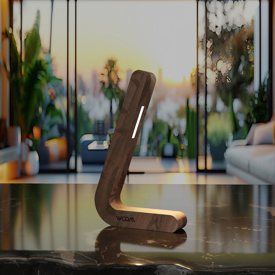 Handcrafted Walnut Lamp - 01