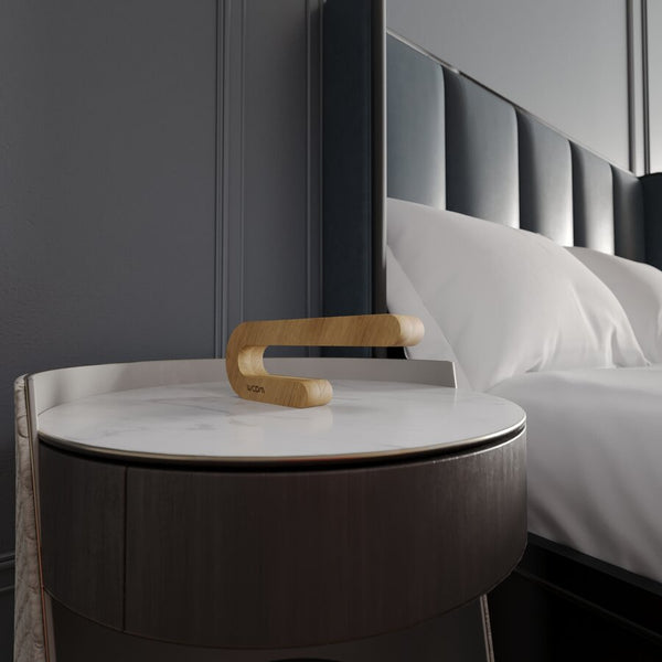 Handcrafted Oak U-Shaped Lamp – Modern Curved Wooden LED Light