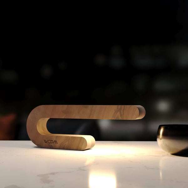 Handcrafted Walnut Lamp - 05