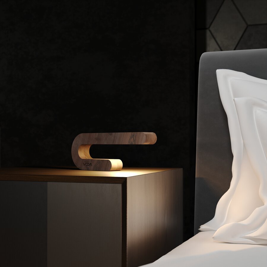 Handcrafted Walnut Lamp - 05