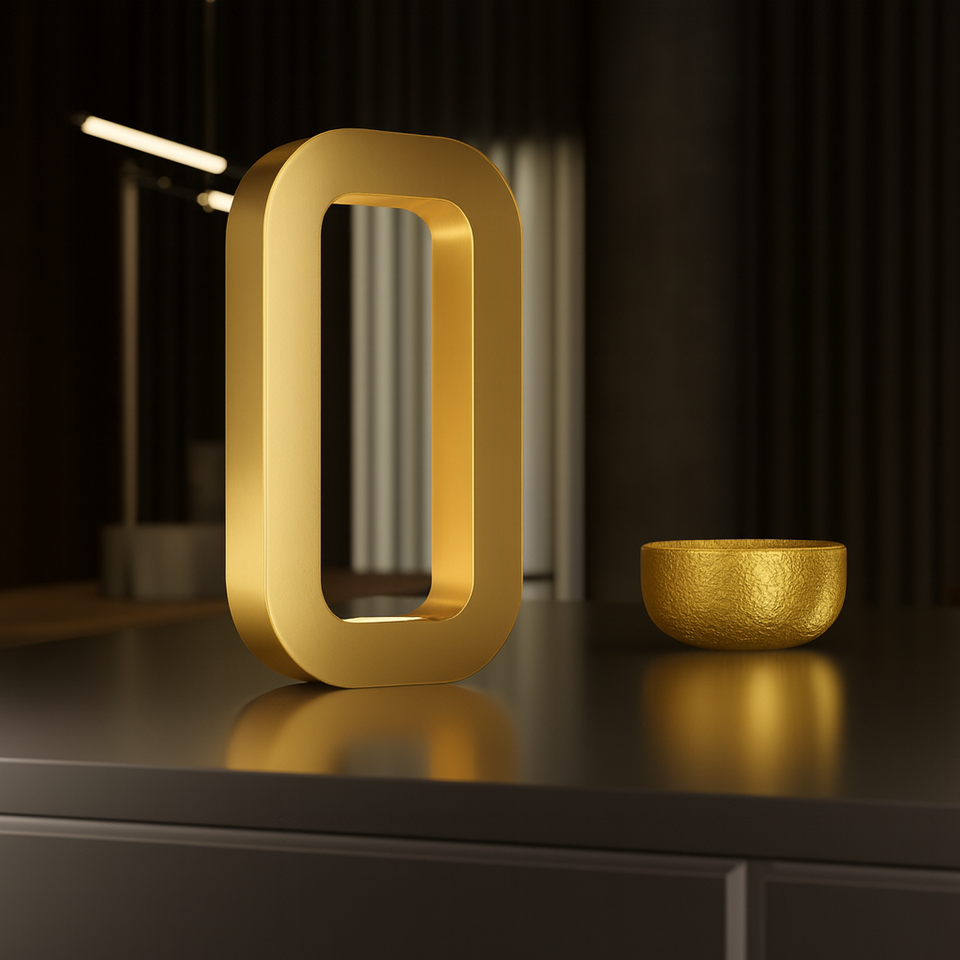 Gold Finish Handcrafted Wooden Oak Rotatable Rectangular Lamp