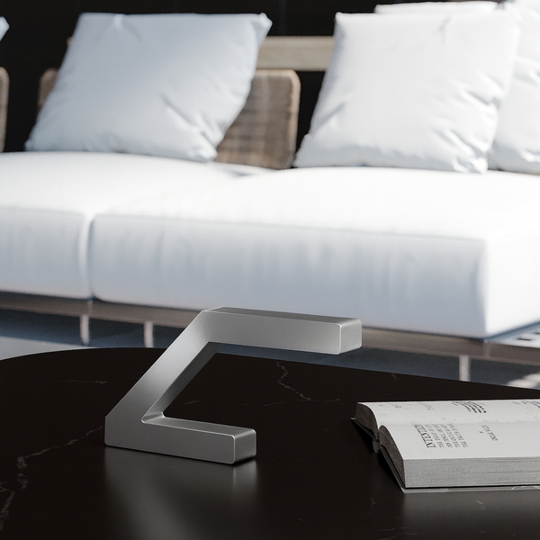 Silver Finish Handcrafted Oak Z-Shaped Lamp