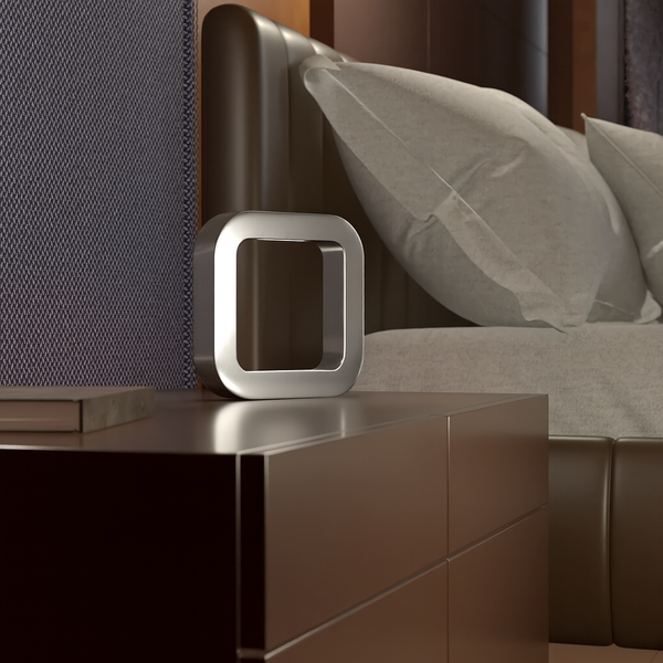 Silver Finish Handcrafted Oak Rotatable Square Wooden Lamp