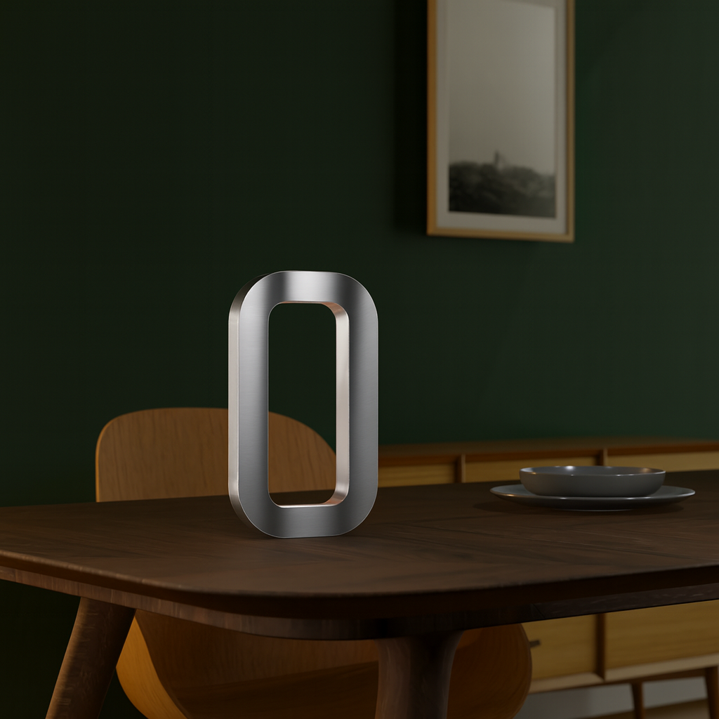 Silver Finish Handcrafted Wooden Oak Rotatable Oval Lamp