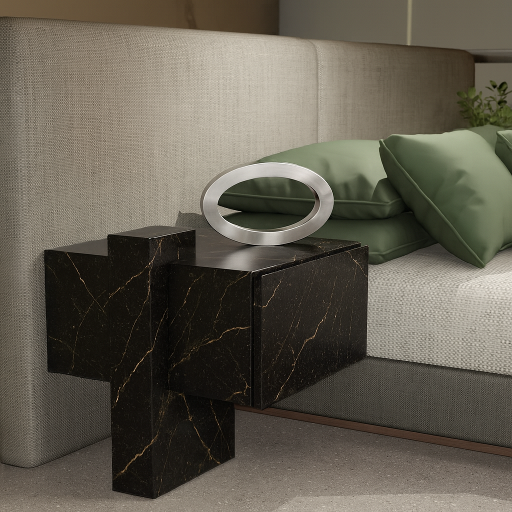 Silver Finish Handcrafted Oak Rotatable Wooden Oval Lamp