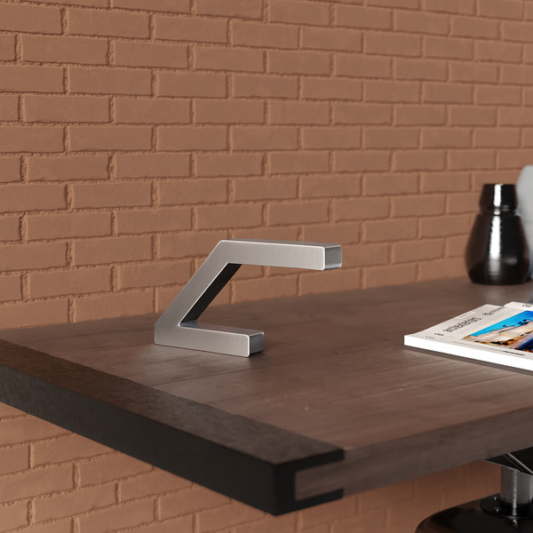 Silver Finish Handcrafted Oak Z-Shaped Lamp