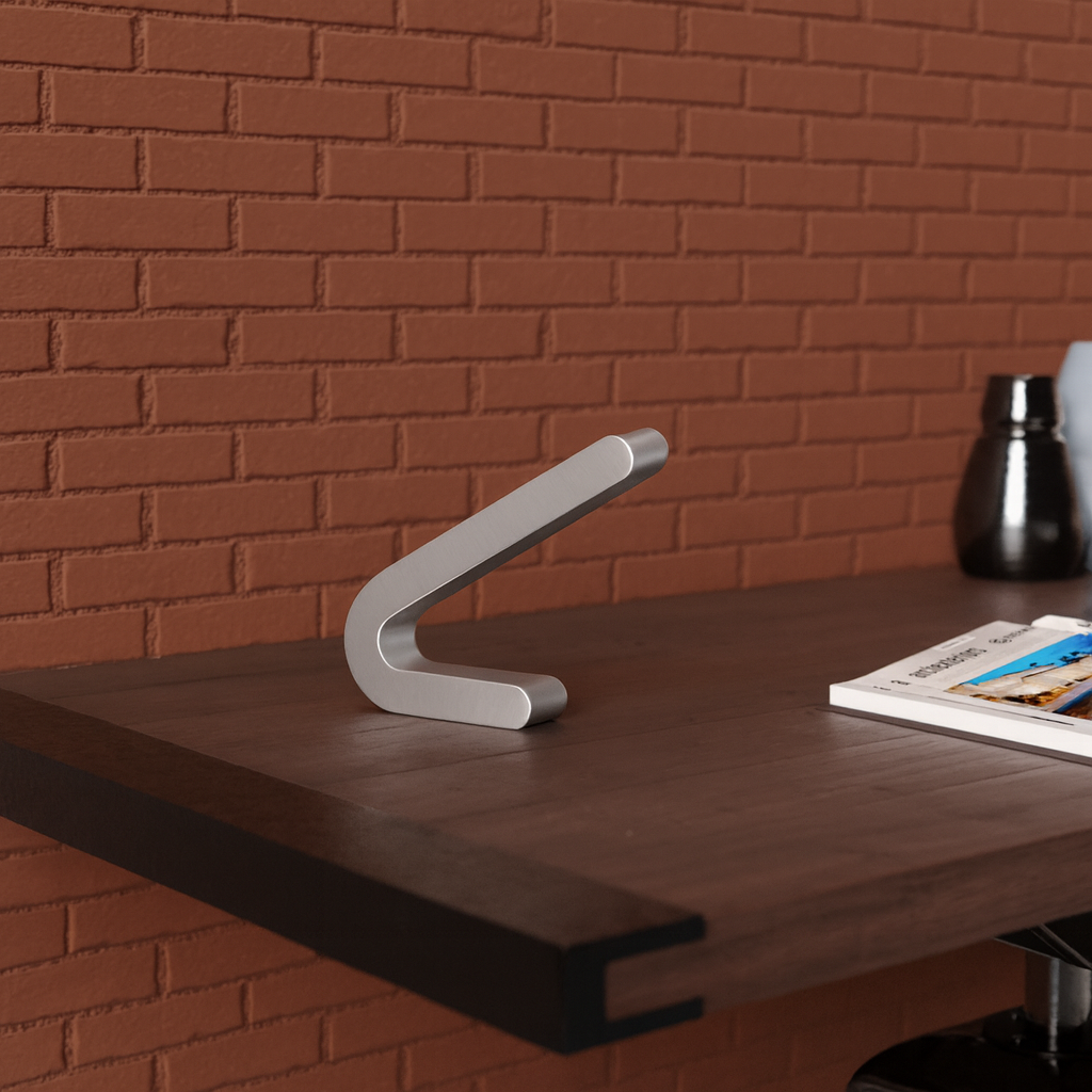 Silver Finish Handcrafted Oak Angled Wooden Lamp