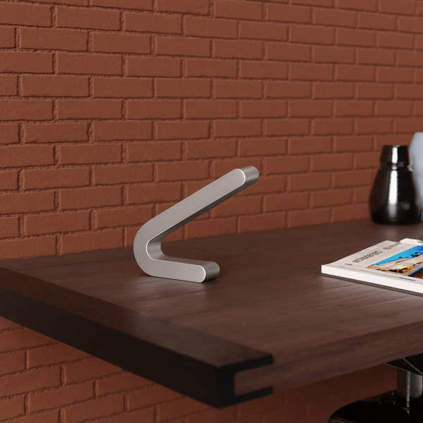 Silver Finish Handcrafted Oak Angled Wooden Lamp