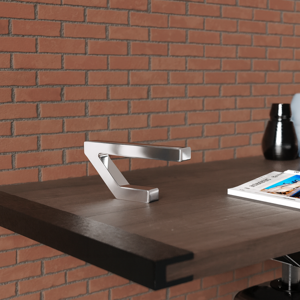 Silver Finish Handcrafted Oak Wooden Geometric Lamp