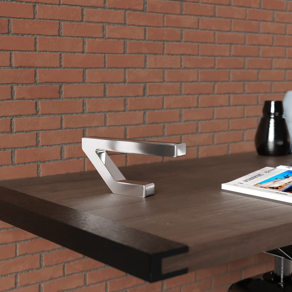 Silver Finish Handcrafted Oak Wooden Geometric Lamp