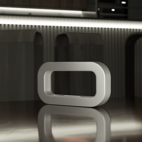 Silver Finish Handcrafted Oak Rotatable Rectangular Wooden Lamp