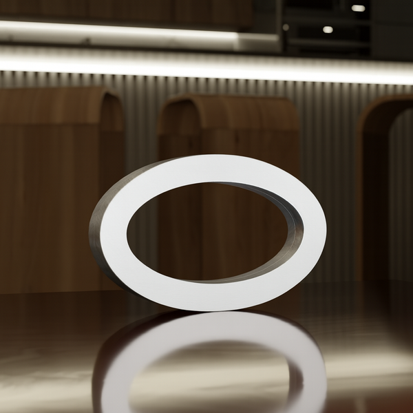 Silver Finish Handcrafted Oak Rotatable Wooden Oval Lamp