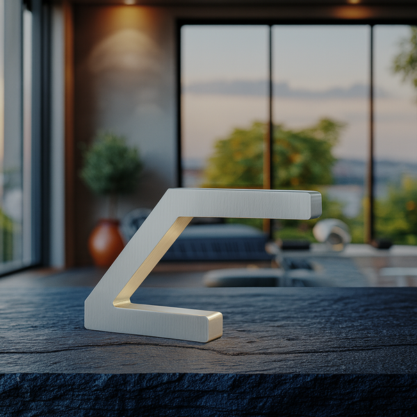 Silver Finish Handcrafted Oak Z-Shaped Lamp