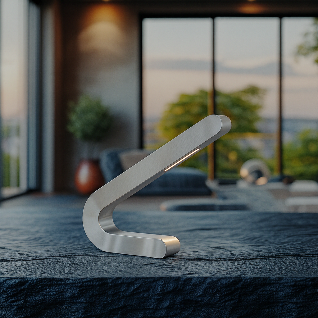 Silver Finish Handcrafted Oak Angled Wooden Lamp