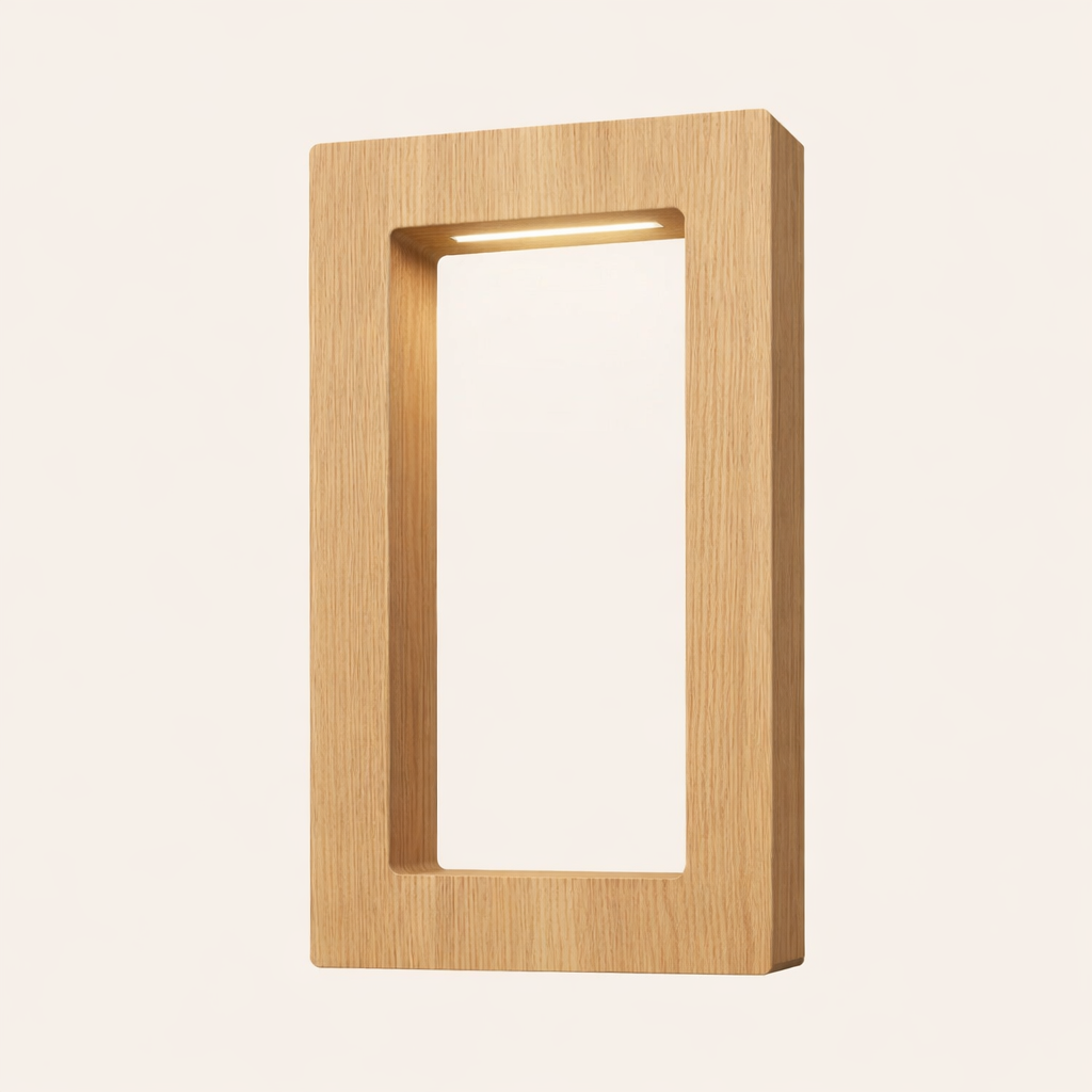 Handcrafted Oak Rotatable Rectangular Wooden LED Lamp