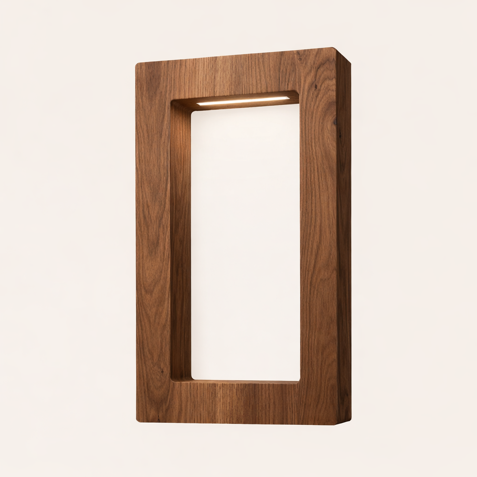 Handcrafted Walnut Rotatable Rectangular Wooden LED Lamp